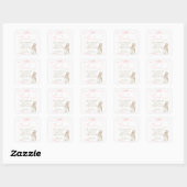 Roze Peter het Konijn Beatrix Meisje Baby shower Vierkante Sticker (Vel)