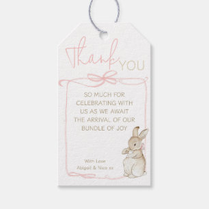 Roze Peter het Konijn Beatrix Potter Baby shower Cadeaulabel