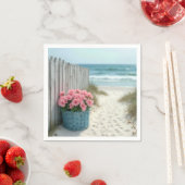 Roze Petunia Beach Basket Servet (Insitu)