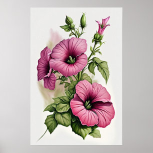 Roze Petunias Bloemenkunst Print Poster