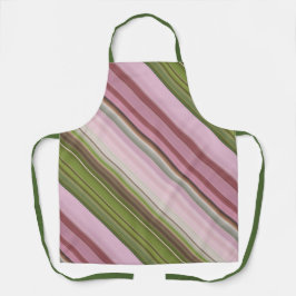 Roze Petunia's Roze en Groene Streep Schort