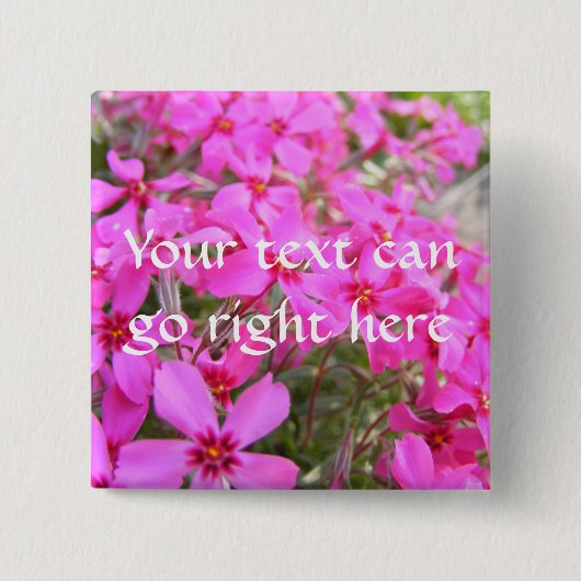 Roze Phlox Button (Voorkant)