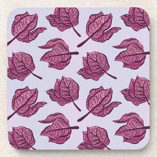 Roze Physalis Flower Pattern Pastel Botanical Bier Onderzetter (Voorkant)