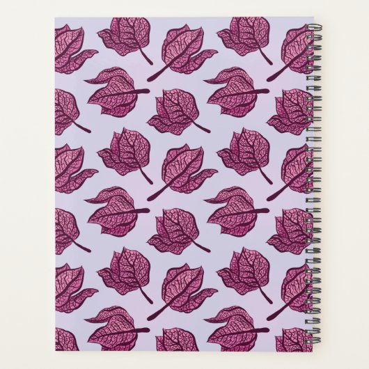 Roze Physalis Flower Pattern Pastel Botanical Planner (Achterkant)