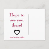 Roze pic save the date aankondigingskaart (Achterkant)