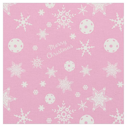 Roze 💟 Pickleball 🎄 kerst Stof (Close Up)