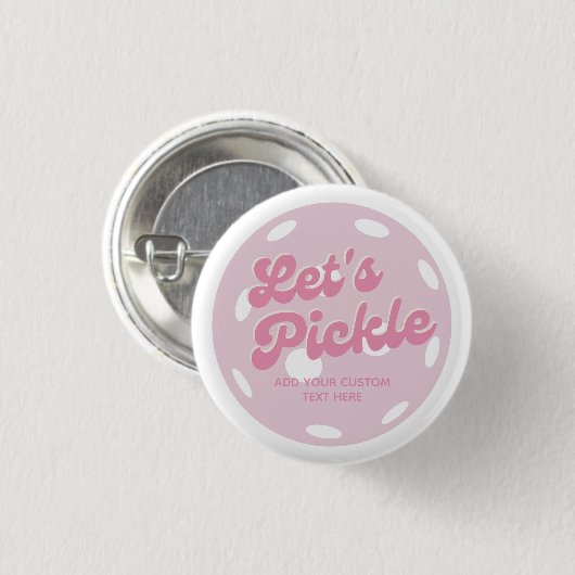 Roze Pickleball Laten we gepersonaliseerde tekst m Ronde Button 3,2 Cm (Voorkant /achterkant)