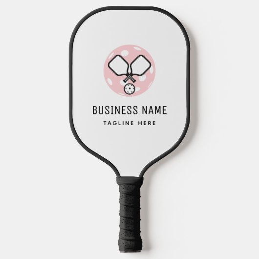 Roze Pickleball Logo bedrijfsnaam en aangepaste te Paddle (Voorkant)