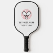 Roze Pickleball Logo bedrijfsnaam en aangepaste te Paddle (Achterkant)