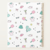 Roze Pickleball Verzorgde Monogram Print Planner (Achterkant)