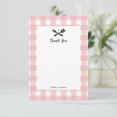 Roze Picnic Cloth BBQ Dank je wel Bedankkaart (Staand voorkant)