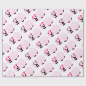 Roze pig cadeaupapier (Vlak)