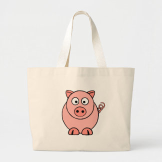 Roze pig grote tote bag