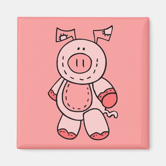 Roze pig Magnet Magneet (Voorkant)