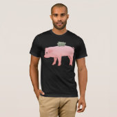 Roze Piggy Bank Mannen T-Shirt (Voorkant volledig)