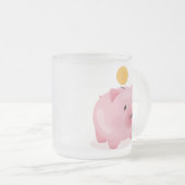 Roze Piggy Bank Matglas Koffiemok (Voorkant rechts)