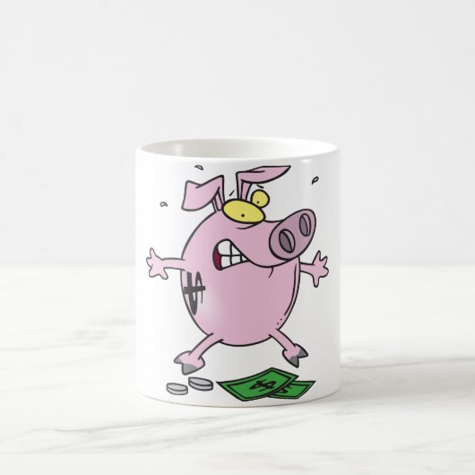 Roze Piggy Bank met geld Mok (Center)