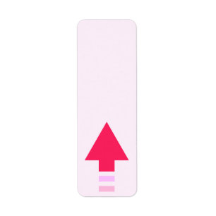 Roze pijl-omkeeradres label