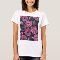 Roze pinda's en draden op donkergrijs