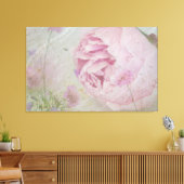 Roze pinda's en wilde bloemen canvas afdruk (Insitu (Woonkamer))
