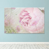 Roze pinda's en wilde bloemen canvas afdruk (Insitu (Houten vloer))