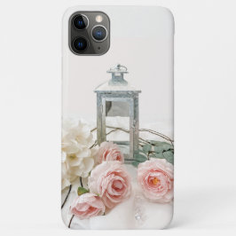 Roze pinda's en witte hydrangea iPhone 11 pro max hoesje