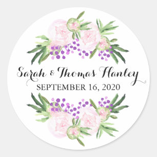 Roze pinda's I Floral Wedding Sticker