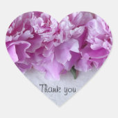 Roze pinda's op rij hart sticker (Voorkant)