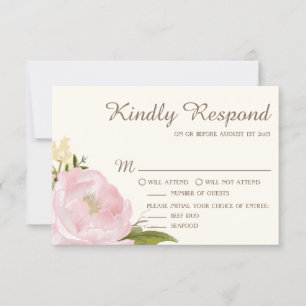  roze pinda's Wedding RSVP Kaart III