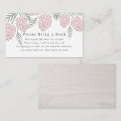 Roze Pine Cone White Baby shower Book Request Informatiekaartje (Voorkant / Achterkant)