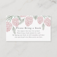 Roze Pine Cone White Baby shower Book Request