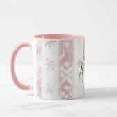 Roze Pinguïn Sneeuwvlokken Kerstmis Mok (Links)