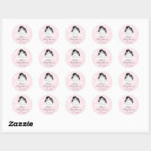 Roze Pinguïns Baby shower Stickers (Vel)