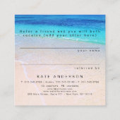 Roze pink Plumeria Beach Reference Client Card Vierkante Visitekaartje (Achterkant)