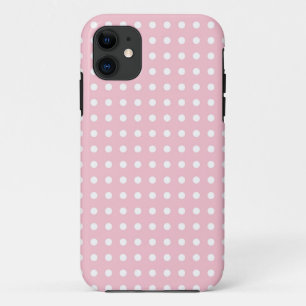 Roze pins poka dots dot girale patroondruk iPhone 11 hoesje