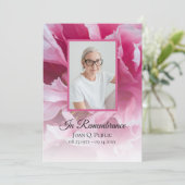 Roze Pioen Bloem Begrafenis Service Programma (Staand voorkant)