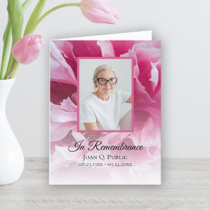 Roze Pioen Bloem Begrafenis Sympathie Bedankkaart