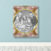 Roze Pioen Bloem Frame Maak Je Eigen Foto Canvas Afdruk (Insitu (Houten vloer))