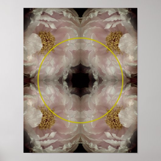 Roze Pioen Bloem Frame Maak Je Eigen Foto Poster (Voorkant)