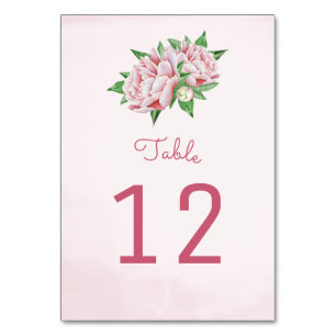 Roze Pioen Bloem Tafel Aantal Kaarten
