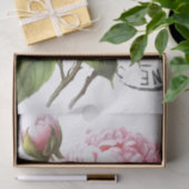 Roze Pioen Bloem Vlinder Frans Postmark Craft Tissuepapier (Geschenk)