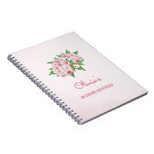 Roze Pioen Bloemen Bruiloft Planning Notitieboek (Rechterzijde)