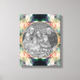 Roze Pioen Bloemen Frame Maak Je Eigen Foto Canvas Afdruk