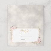 Roze Pioen Bloemen Goud Script & Lijst Bruiloft (Buitenkant ongevouwen)