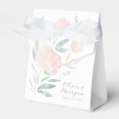 roze pioen bloemenbruiloft gunst bedankdoosjes (Voorkant Zijde)