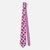 Roze Pioen Bloempatroon Stropdas (Voorkant)