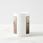 Roze Pioen Boeket Bone China Mok (Voorkant)