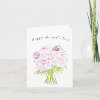 Roze Pioen Boeket Moederdag Kaart