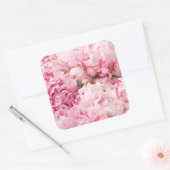 Roze Pioen Bruiloft Stickers (Envelop)