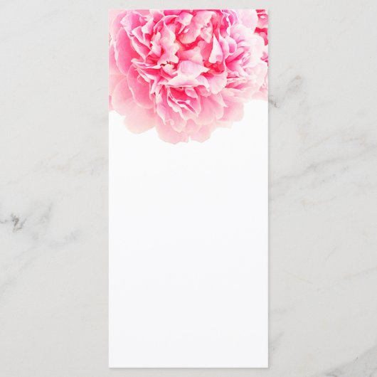 Roze pioen bruiloft veel pioen3 menu (Achterkant)